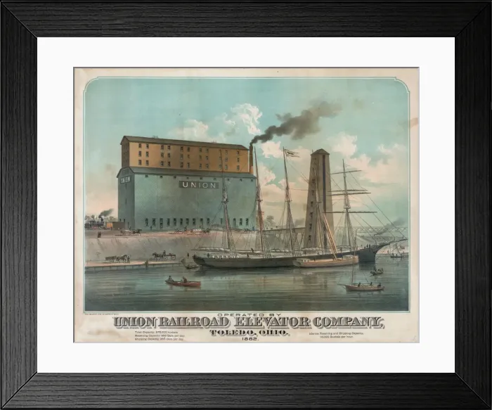 Framed Print : Operated by Union Railroad Elevator Company, Toledo, Ohio Framed Print : Operated by Union Railroad Elevator Company, Toledo, Ohio