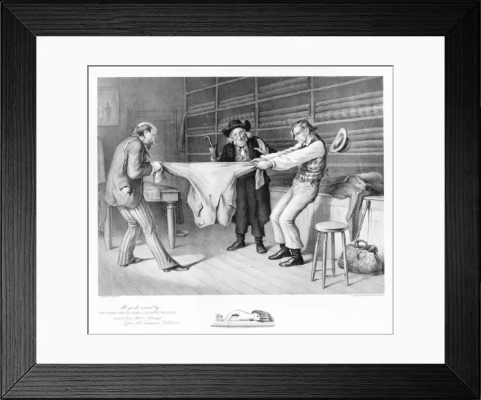 Framed Print : All goods sewed by the Double Thread Sewing Co s. patent pro Framed Print : All goods sewed by the Double Thread Sewing Co s. patent pro