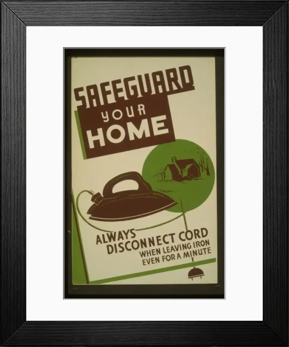 Framed Print : Safeguard your home - always disconnect cord when leaving ir Framed Print : Safeguard your home - always disconnect cord when leaving ir