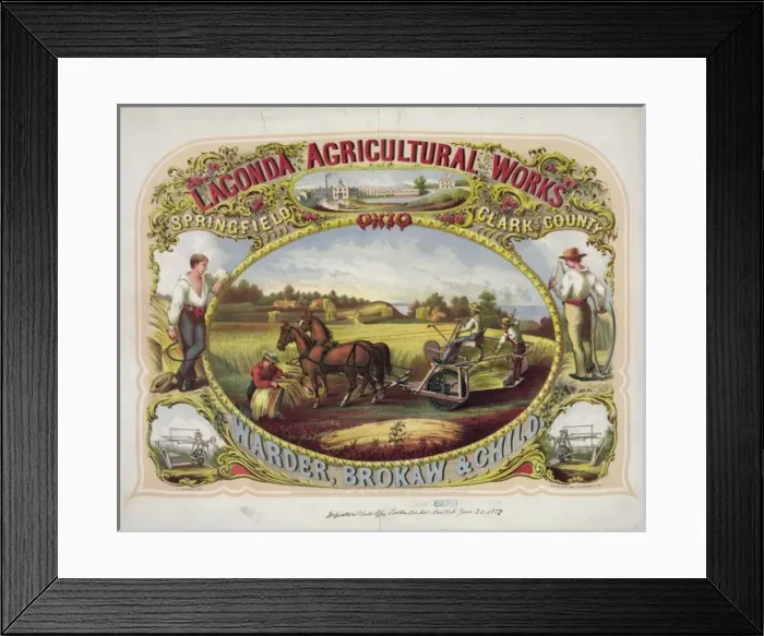 Framed Print : Lagonda Agricultural Works, Springfield, Clark County, Ohio Framed Print : Lagonda Agricultural Works, Springfield, Clark County, Ohio