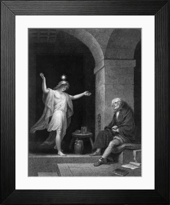 Framed Print : Hesper appearing to Columbus in prison Framed Print : Hesper appearing to Columbus in prison