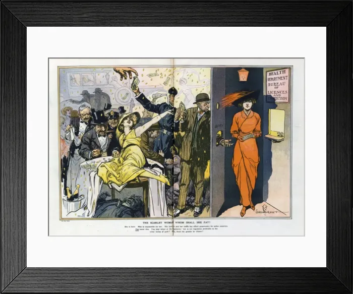 Framed Print : The scarlet woman - whom shall she pay? Framed Print : The scarlet woman - whom shall she pay?