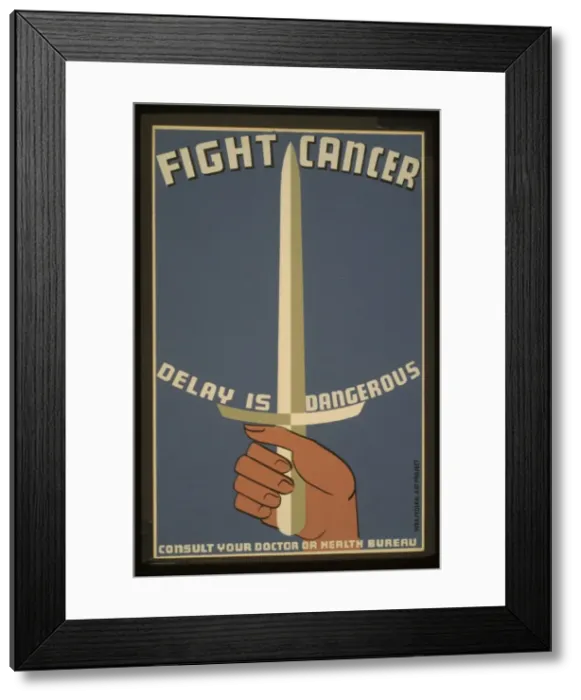 Framed Print : Fight cancer - delay is dangerous Consult your doctor or hea Framed Print : Fight cancer - delay is dangerous Consult your doctor or hea