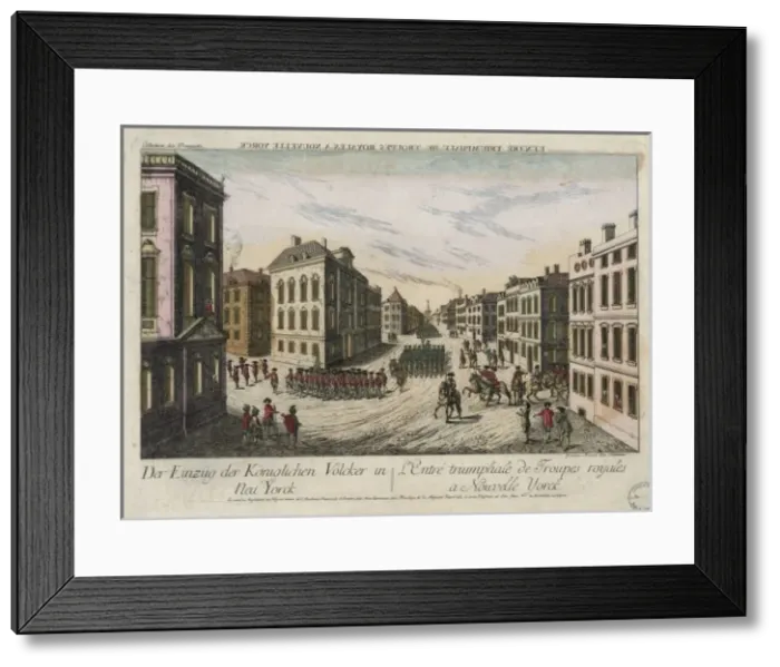 Framed Print : British troops marching down street in New York City, New Yo Framed Print : British troops marching down street in New York City, New Yo