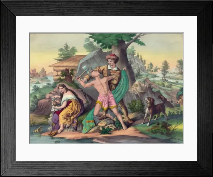 Framed Print : Daniel Boone protects his family Framed Print : Daniel Boone protects his family