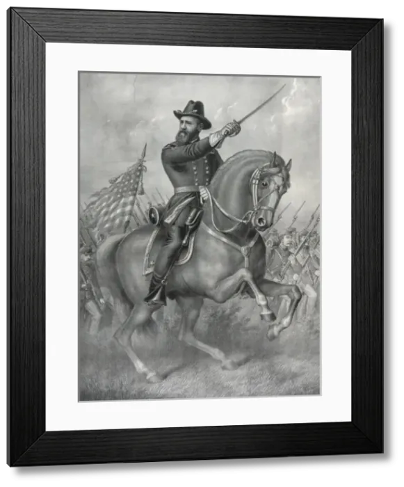 Framed Print : General Benjamin Harrison--Come on boys! - Battle of Resaca Framed Print : General Benjamin Harrison--Come on boys! - Battle of Resaca