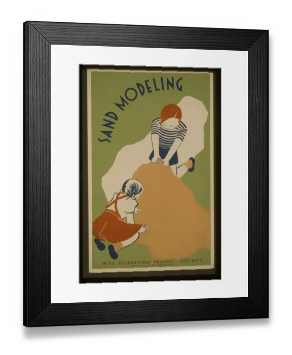 Framed Print : Sand modeling WPA recreation project - Dist. no. 2 Framed Print : Sand modeling WPA recreation project - Dist. no. 2