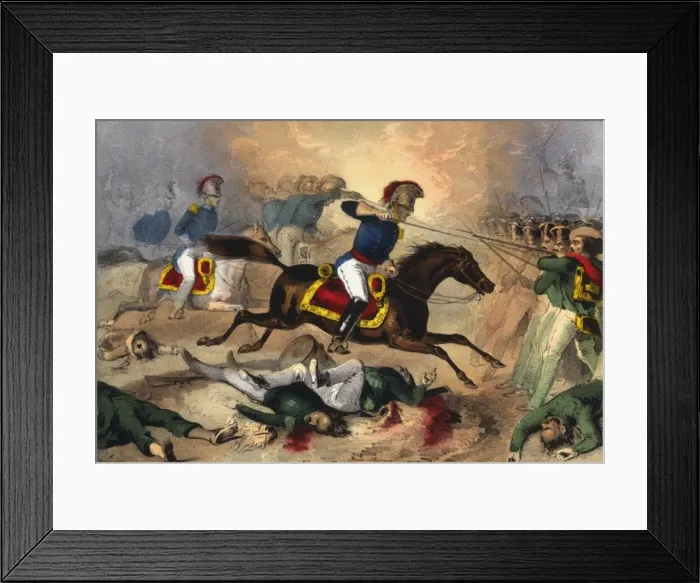 Framed Print : Gallant charge of the Kentuckians at the Battle of Buena Vis Framed Print : Gallant charge of the Kentuckians at the Battle of Buena Vis
