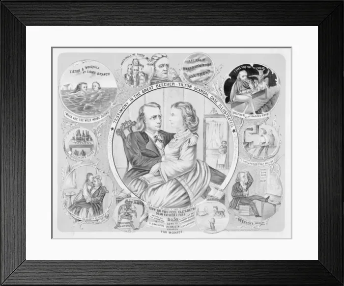 Framed Print : Testimony in the great Beecher-Tilton scandal case illustrat Framed Print : Testimony in the great Beecher-Tilton scandal case illustrat
