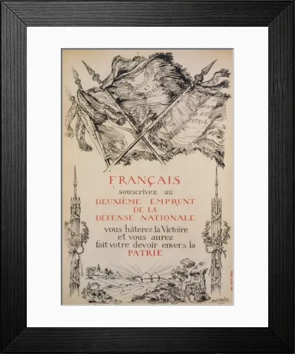 Framed Print : Francais, souscrivez au deuxieme Emprunt de la Defense Natio Framed Print : Francais, souscrivez au deuxieme Emprunt de la Defense Natio