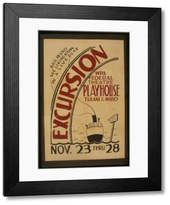 Framed Print : Excursion WPA Federal Theatre Playhouse, Tulane & Miro Sail Framed Print : Excursion WPA Federal Theatre Playhouse, Tulane & Miro Sail