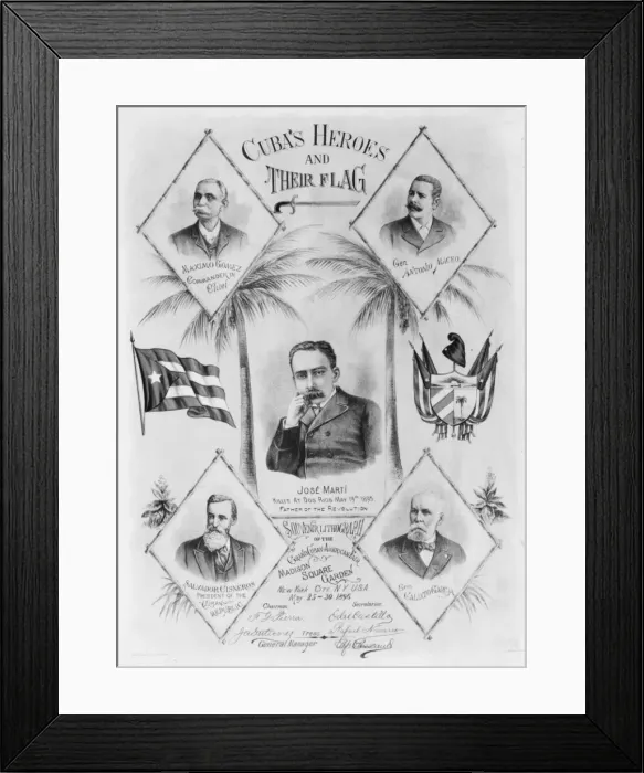 Framed Print : Cubas heroes and their flag Framed Print : Cubas heroes and their flag