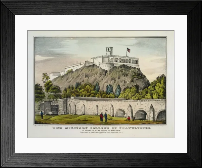Framed Print : The Military College of Chapultepec, the ancient site of Framed Print : The Military College of Chapultepec, the ancient site of