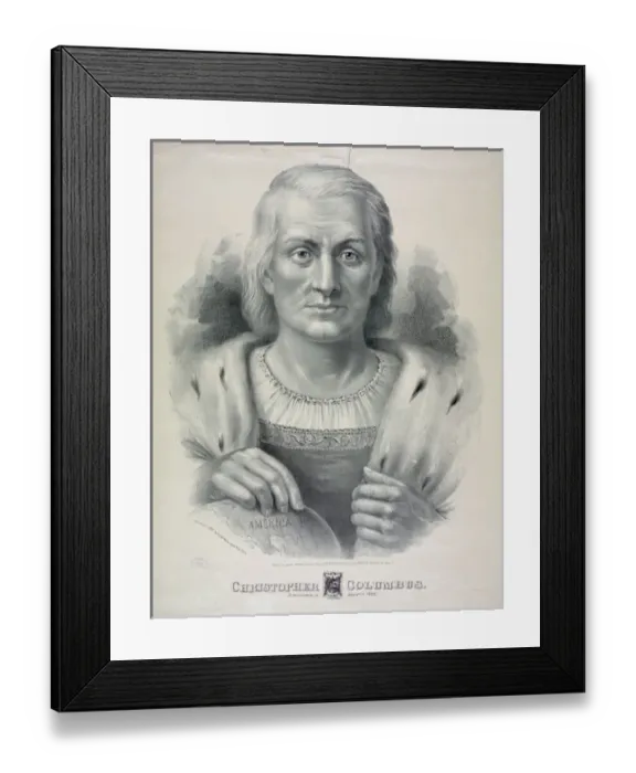 Framed Print : Christopher Columbus: Discoverer of America 1492 Framed Print : Christopher Columbus: Discoverer of America 1492