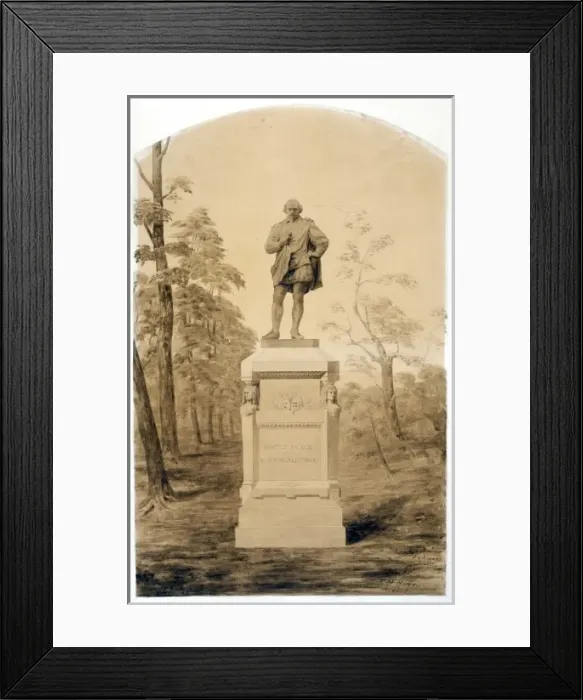 Framed Print : William Shakespeare monument, Central Park, New York City. R Framed Print : William Shakespeare monument, Central Park, New York City. R