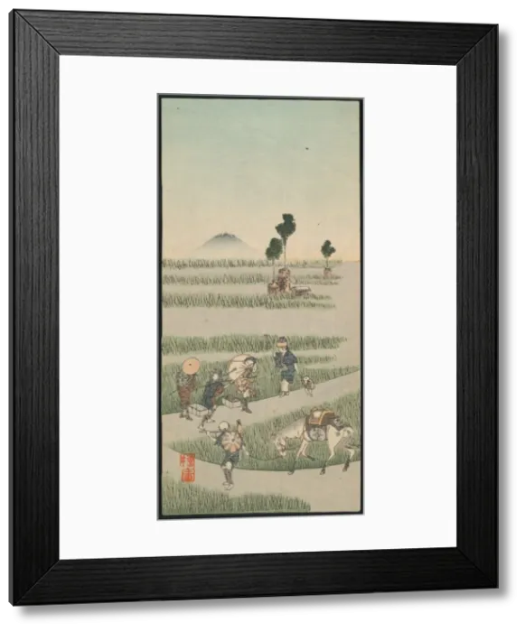 Framed Print : Genre scene in a rice paddy Framed Print : Genre scene in a rice paddy
