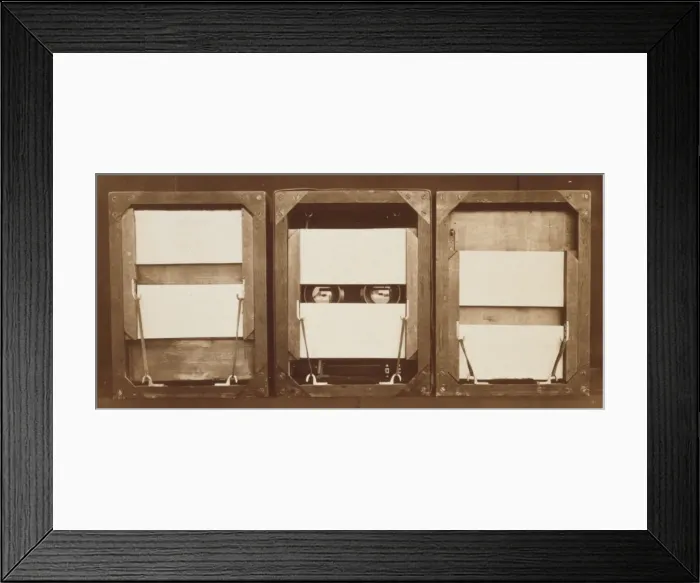 Framed Print : Front of electro-shutters, with positions of panels before Framed Print : Front of electro-shutters, with positions of panels before