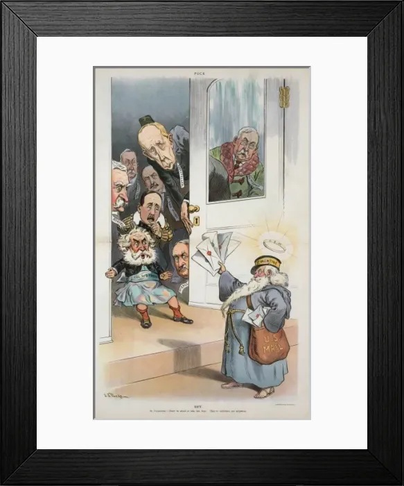 Framed Print : Shy. Illustration shows an old man labeled St Framed Print : Shy. Illustration shows an old man labeled St