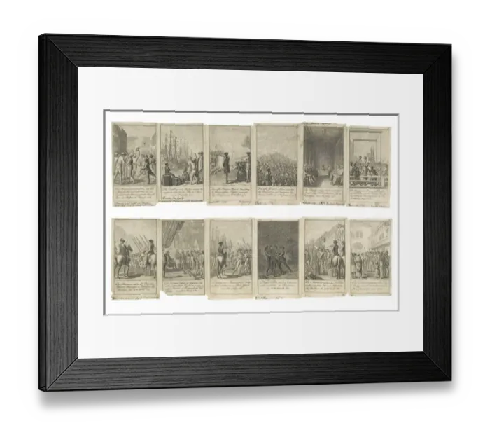 Framed Print : Scenes from events and battles leading up to and during Framed Print : Scenes from events and battles leading up to and during