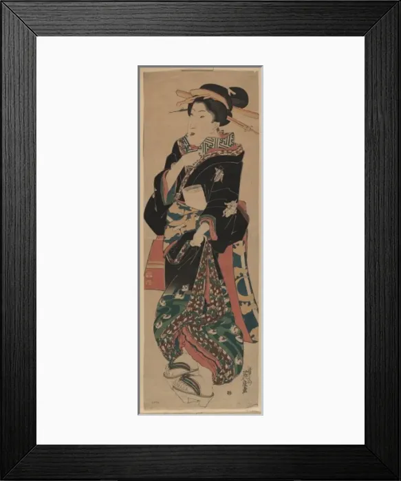 Framed Print : Woman holding a brush Framed Print : Woman holding a brush
