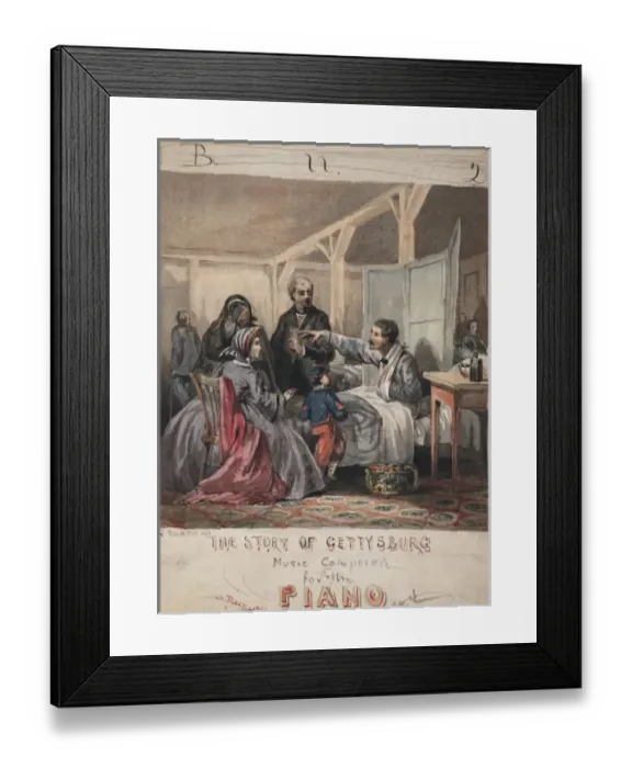 Framed Print : The story of Gettysburg Music composed for the piano, respec Framed Print : The story of Gettysburg Music composed for the piano, respec