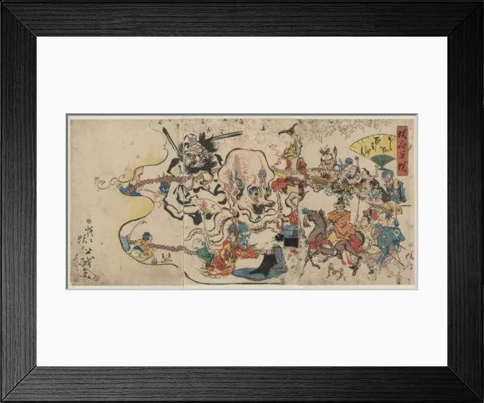 Framed Print : A comic Buddhist rosary procession Framed Print : A comic Buddhist rosary procession