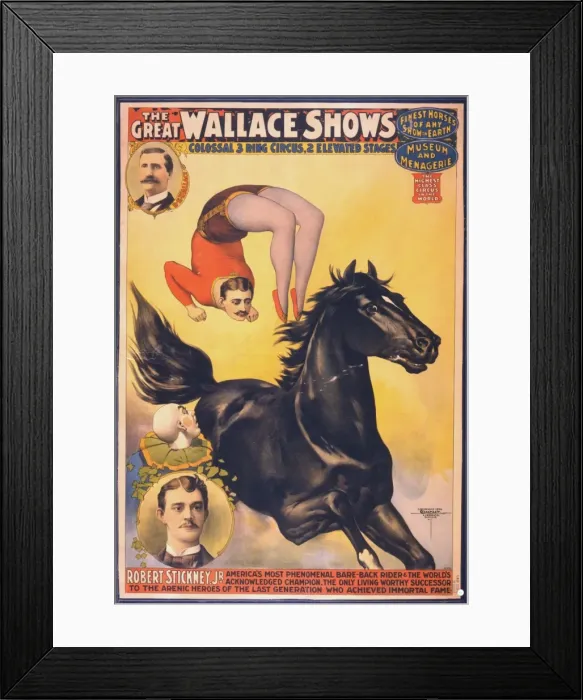 Framed Print : The great Wallace shows: colossal 3 ring circus, 2 elevated Framed Print : The great Wallace shows: colossal 3 ring circus, 2 elevated