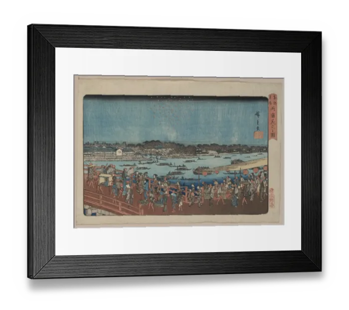 Framed Print : Fireworks at Ryogoku Fireworks at Ry?goku