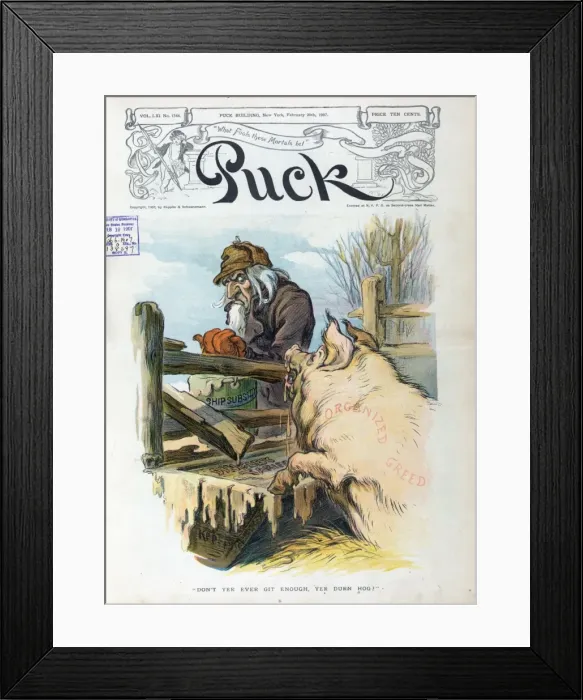 Framed Print : Don t yer ever git enough, yer durn hog? Framed Print : Don t yer ever git enough, yer durn hog?