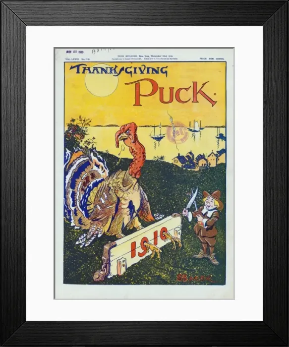 Framed Print : Thanksgiving Puck 1910 Framed Print : Thanksgiving Puck 1910