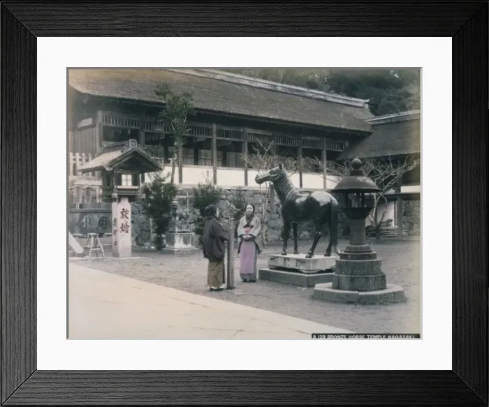 Framed Print : Bronze Horse Temple Nagasaki Framed Print : Bronze Horse Temple Nagasaki