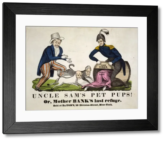 Framed Print : Uncle Sams pet pups! Or, Mother Banks last refuge Framed Print : Uncle Sams pet pups! Or, Mother Banks last refuge
