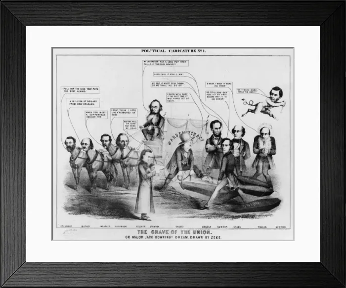 Framed Print : Political caricature. No. 1, The grave of the Union. Or Majo Framed Print : Political caricature. No. 1, The grave of the Union. Or Majo