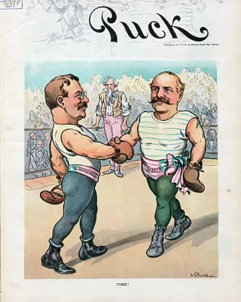 Time!. Illustration shows President Theodore Roosevelt and Alton B