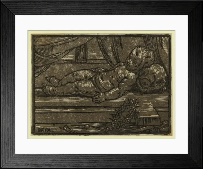 Framed Print : The infant Christ prefiguring the passion Framed Print : The infant Christ prefiguring the passion