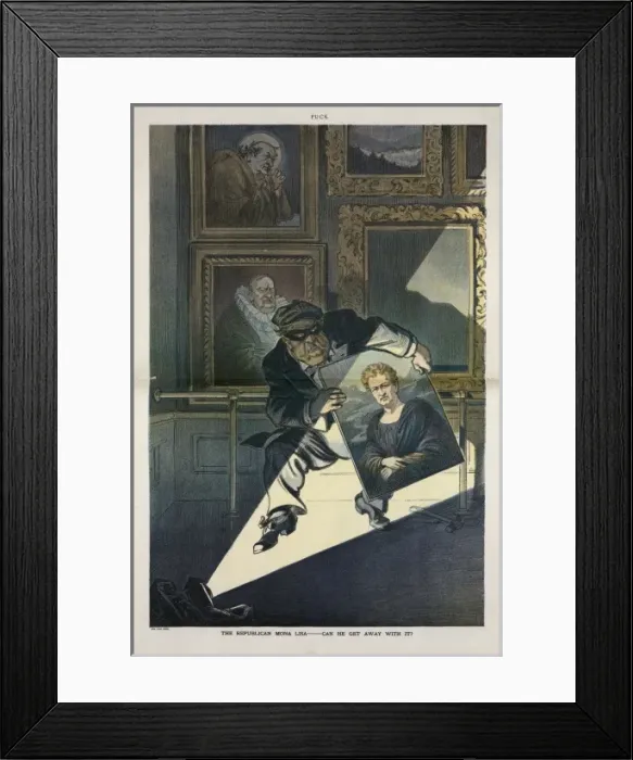 Framed Print : The Republican Mona Lisa - can he get away with it? Framed Print : The Republican Mona Lisa - can he get away with it?