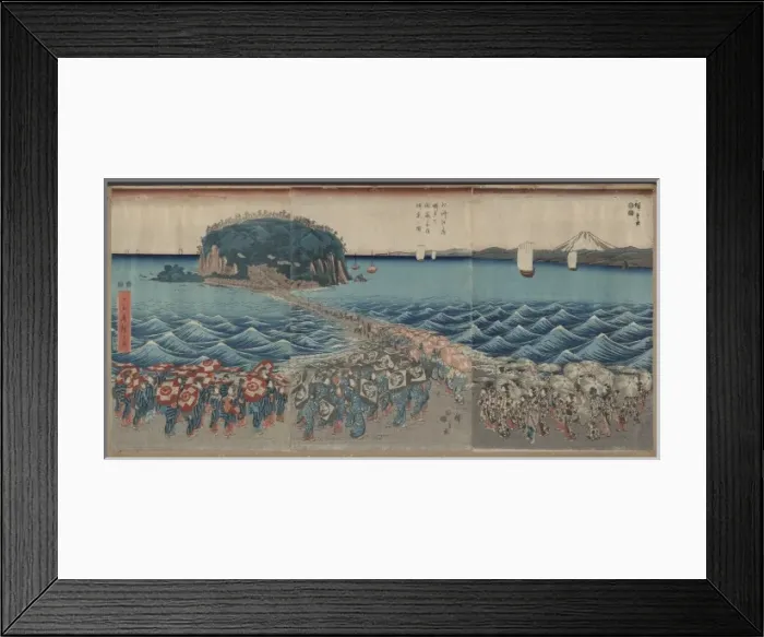 Framed Print : Crowd visiting Buddihist image exhibition at Enoshima Benzai Framed Print : Crowd visiting Buddihist image exhibition at Enoshima Benzai