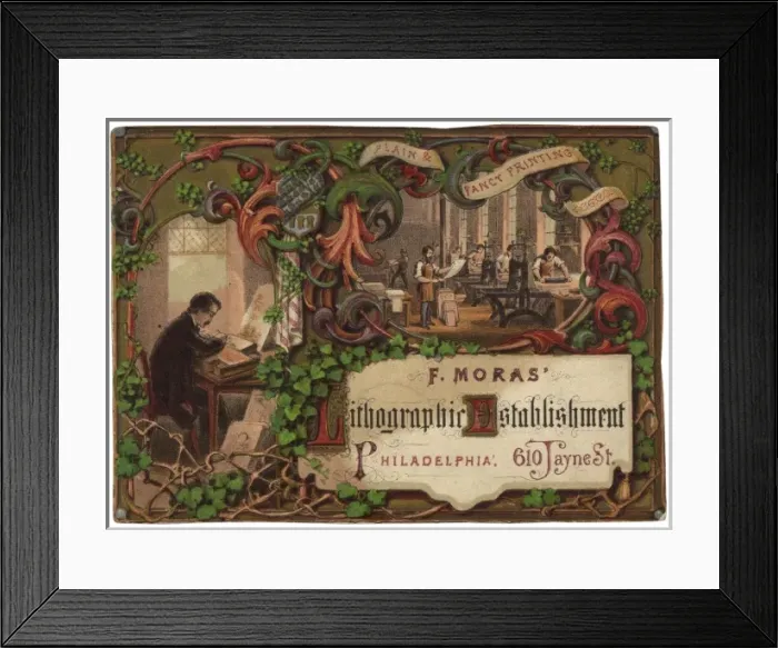 Framed Print : F. Moras Lithographic Establishment, Philadelphia, 610 Jayn Framed Print : F. Moras Lithographic Establishment, Philadelphia, 610 Jayn