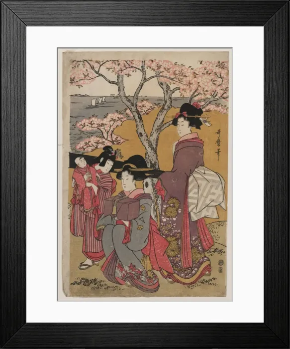 Framed Print : Cherry-viewing at Gotenyama