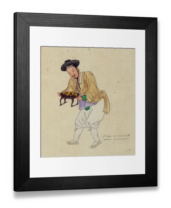 Framed Print : A man servant with usual meal table Framed Print : A man servant with usual meal table