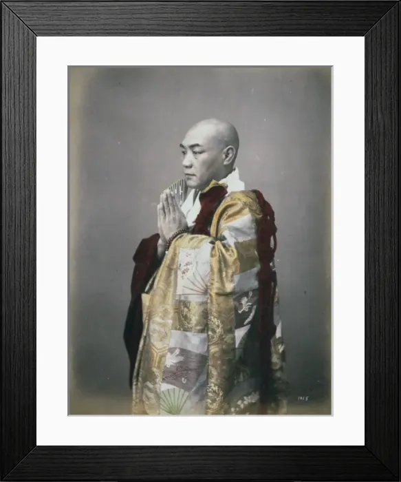 Framed Print : Monk, three-quarter length studio portrait, standing, facing Framed Print : Monk, three-quarter length studio portrait, standing, facing