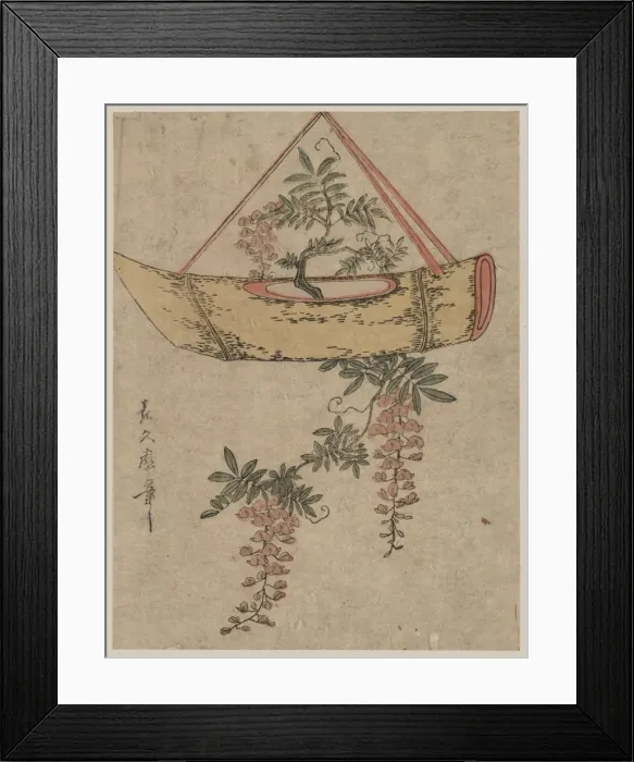 Framed Print : Wisteria in a boat-shaped flower container Framed Print : Wisteria in a boat-shaped flower container