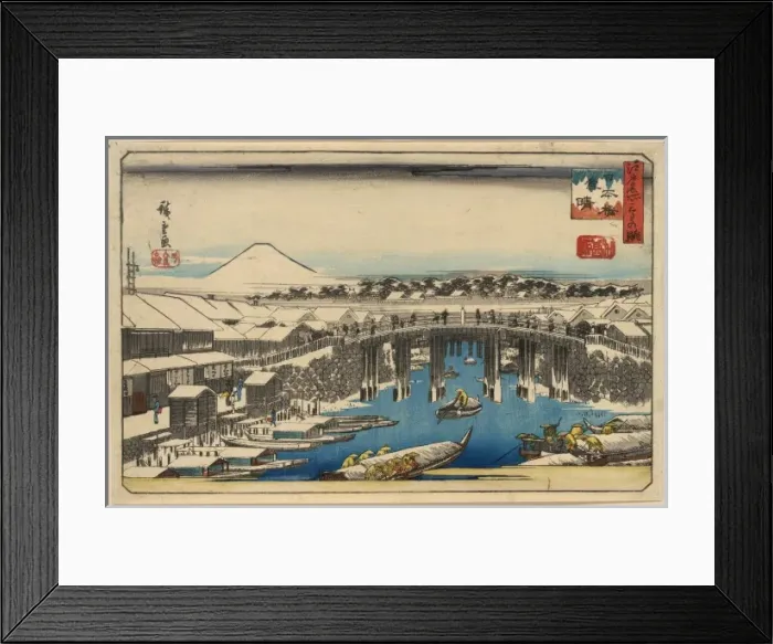 Framed Print : Nihonbashi, clearing after snow Framed Print : Nihonbashi, clearing after snow