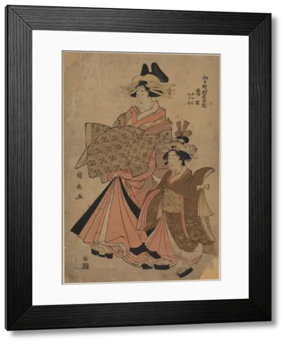 Framed Print : The courtesan Morokoshi of the house of Ichizen on Edocho Framed Print : The courtesan Morokoshi of the house of Ichizen on Edocho