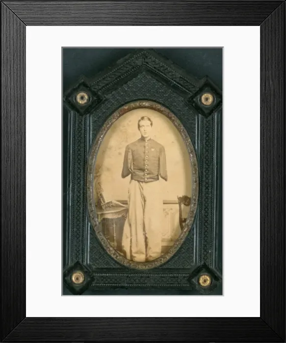 Framed Print : Unidentified soldier of Company G, 147th New York Infantry R Framed Print : Unidentified soldier of Company G, 147th New York Infantry R