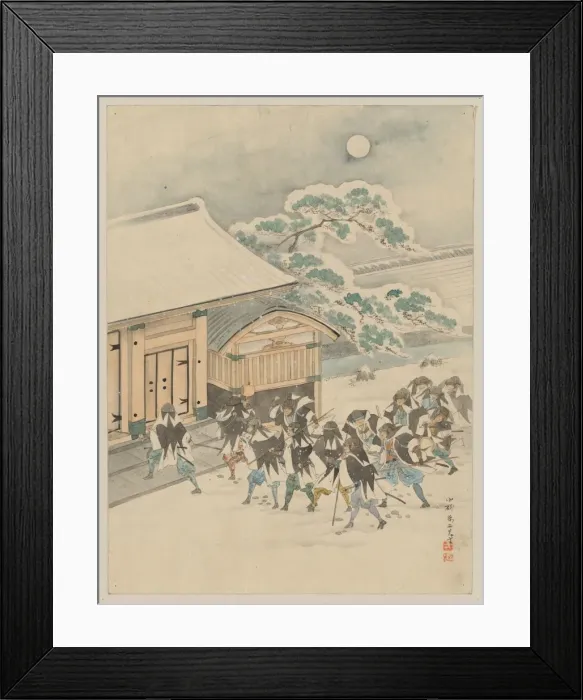 Framed Print : Juichidanme - act eleven of the Chushingura - breaking down Framed Print : Juichidanme - act eleven of the Chushingura - breaking down