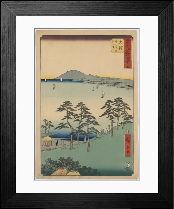 Framed Print : Ohiso. Print shows bird s-eye view of the coastline Framed Print : Ohiso. Print shows bird s-eye view of the coastline