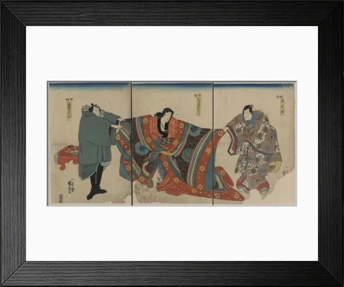 Framed Print : Actors in the roles of Taira no Munemori, Mikazuki Osen Framed Print : Actors in the roles of Taira no Munemori, Mikazuki Osen