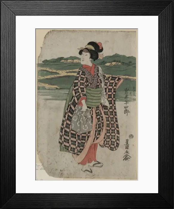 Framed Print : The actor Iwai Hanshiro in the role of Sagoemons daughter O Framed Print : The actor Iwai Hanshiro in the role of Sagoemons daughter O