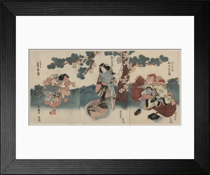 Framed Print : The actors Matsumoto Koshiro, Segawa Kikunojo, and Iwai Kume Framed Print : The actors Matsumoto Koshiro, Segawa Kikunojo, and Iwai Kume